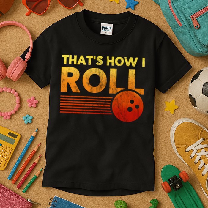 That's How I Roll Funny Distressed Bowling Kids T-Shirt