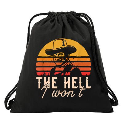 The Hell I Won't Quote Retro Vintage Drawstring Bag