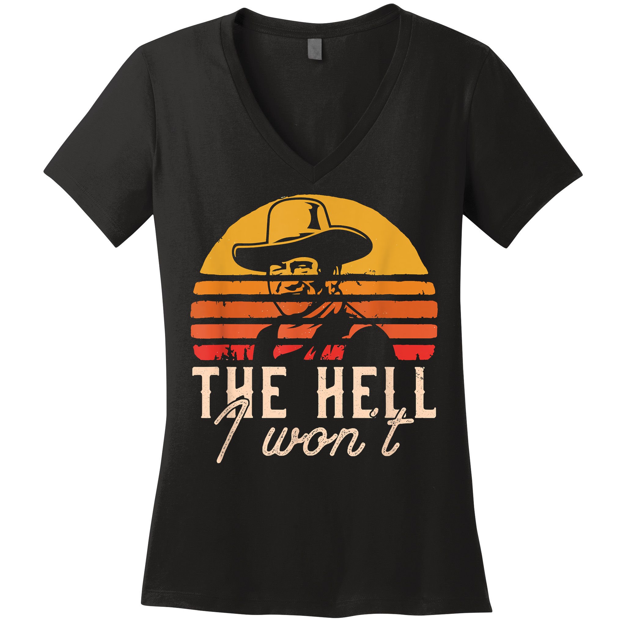 The Hell I Won't Quote Retro Vintage Women's V-Neck T-Shirt