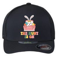 The Hunt Is On Easter Bunny Holiday Flexfit Unipanel Trucker Cap