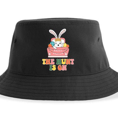 The Hunt Is On Easter Bunny Holiday Sustainable Bucket Hat