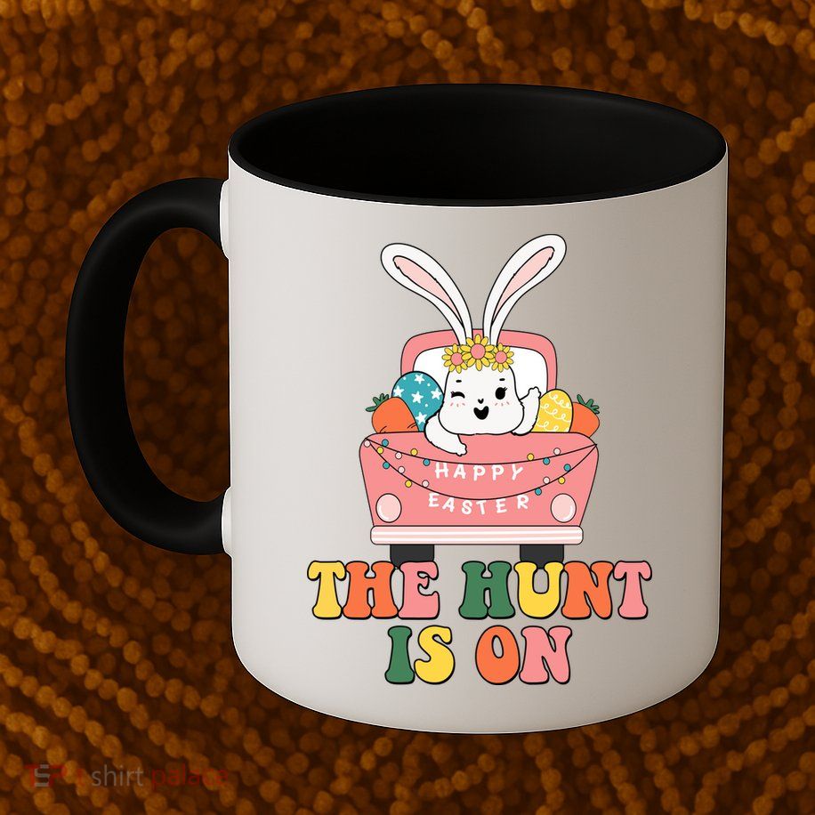 The Hunt Is On Easter Bunny Holiday Mug