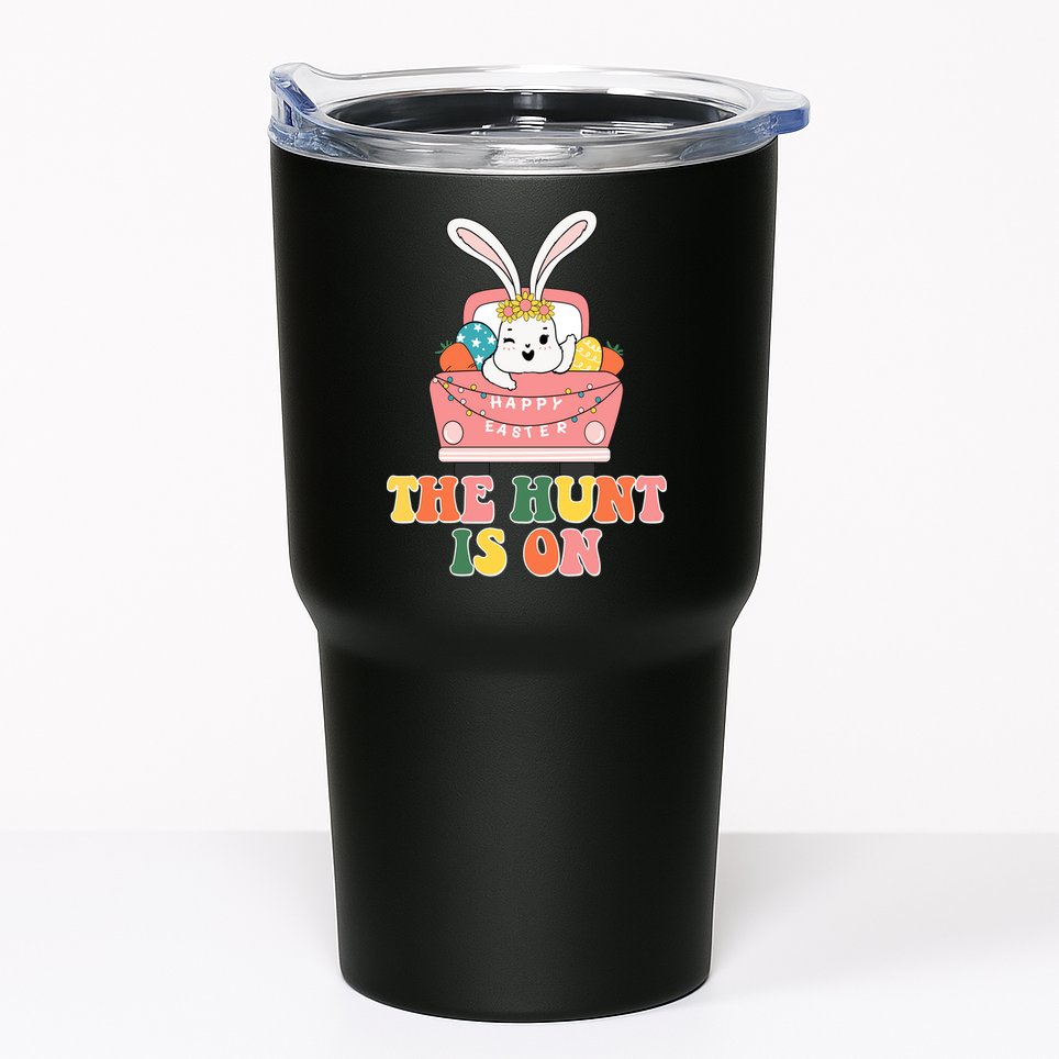 The Hunt Is On Easter Bunny Holiday Tumbler