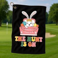 The Hunt Is On Easter Bunny Holiday Golf Towel