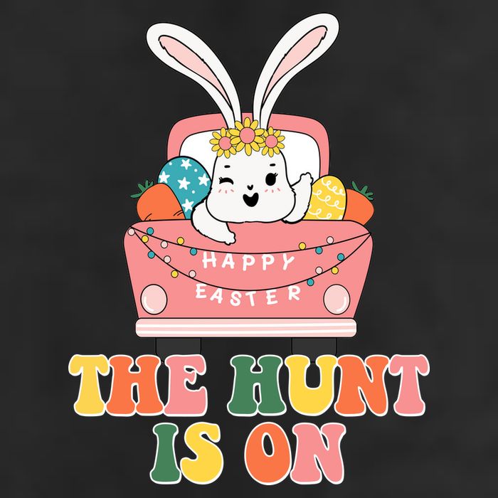 The Hunt Is On Easter Bunny Holiday Golf Towel