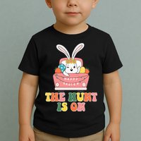 The Hunt Is On Easter Bunny Holiday Toddler T-Shirt