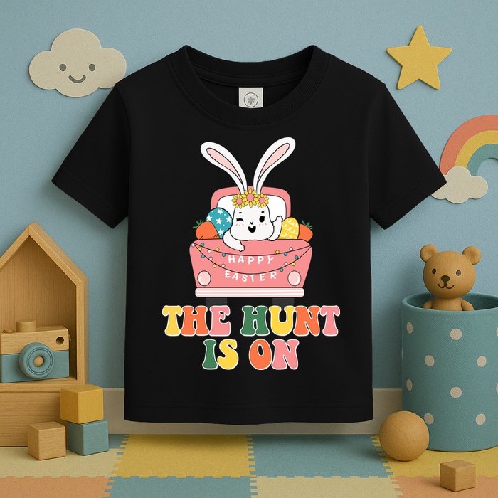 The Hunt Is On Easter Bunny Holiday Toddler T-Shirt