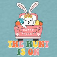 The Hunt Is On Easter Bunny Holiday Sueded Cloud Jersey T-Shirt