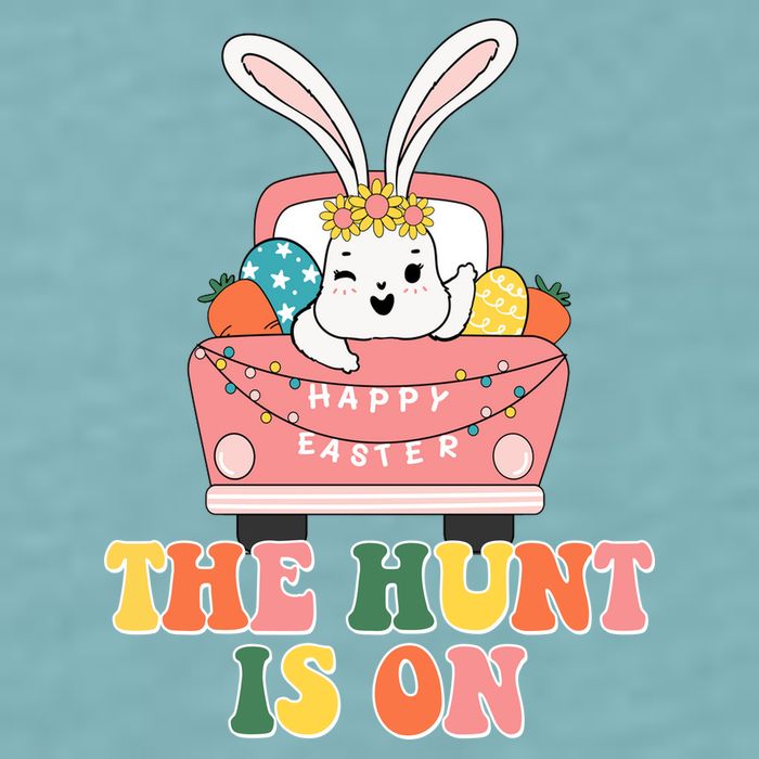 The Hunt Is On Easter Bunny Holiday Sueded Cloud Jersey T-Shirt