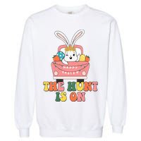 The Hunt Is On Easter Bunny Holiday Garment-Dyed Sweatshirt