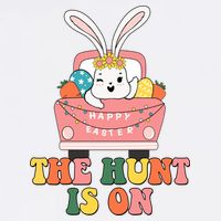 The Hunt Is On Easter Bunny Holiday Garment-Dyed Sweatshirt