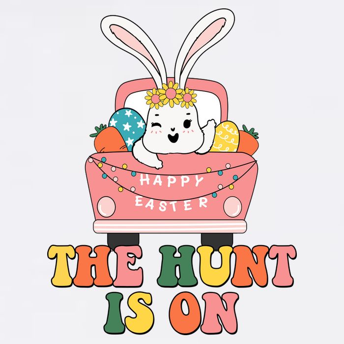 The Hunt Is On Easter Bunny Holiday Garment-Dyed Sweatshirt