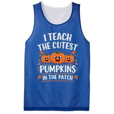 Teacher Halloween I Teach The Cutest Pumpkins In The Patch Great Gift Mesh Reversible Basketball Jersey Tank