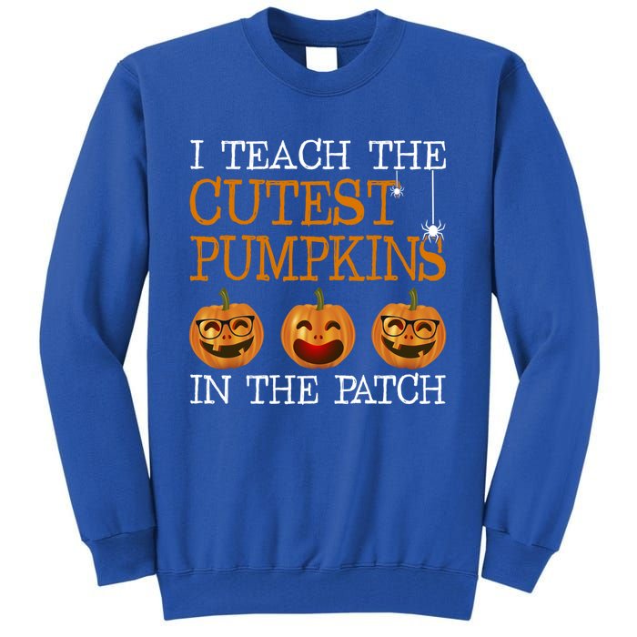 Teacher Halloween I Teach The Cutest Pumpkins In The Patch Cool Gift Tall Sweatshirt