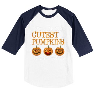 Teacher Halloween I Teach The Cutest Pumpkins In The Patch Cool Gift Baseball Sleeve Shirt