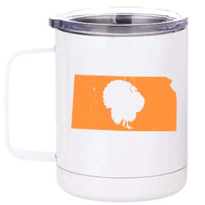 Turkey Hunting In Kansas We Love Hunting Turkey Gift 12 oz Stainless Steel Tumbler Cup