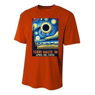 Terre Haute Indiana Total Solar Eclipse 2024 Starry Night Performance Sprint T-Shirt