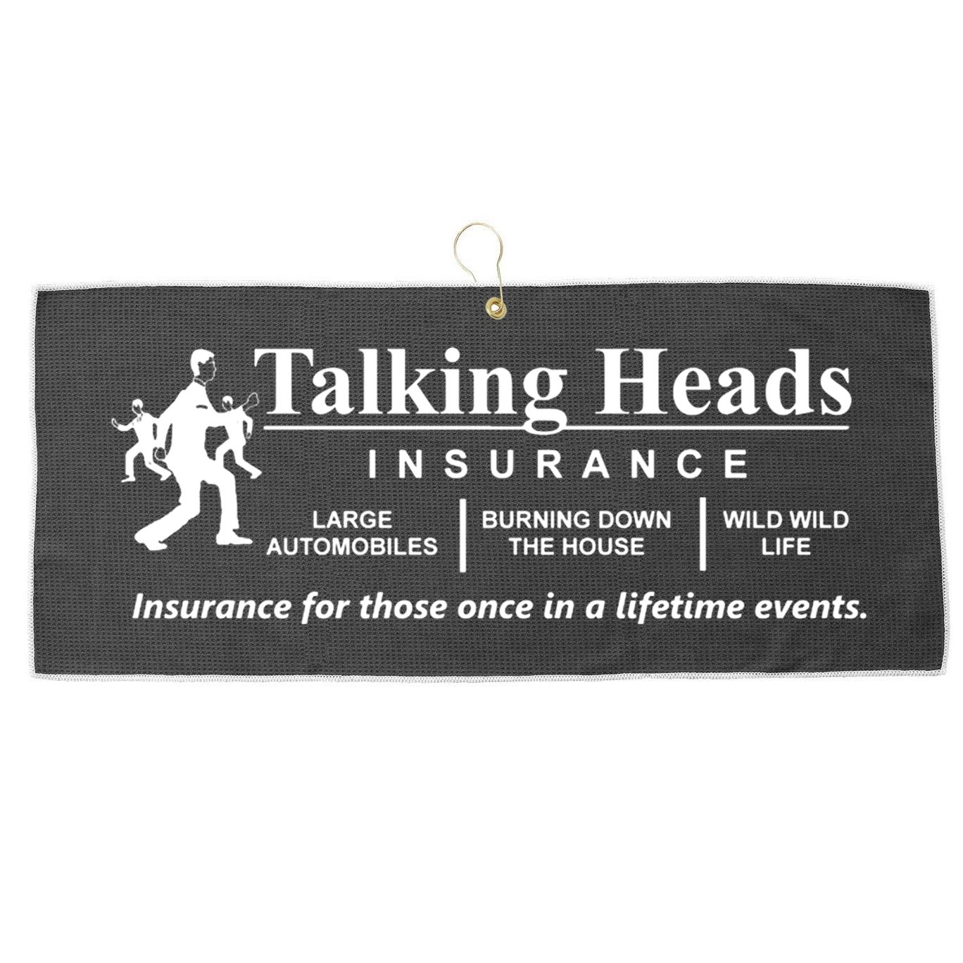 Talking Heads Insurance Large Microfiber Waffle Golf Towel