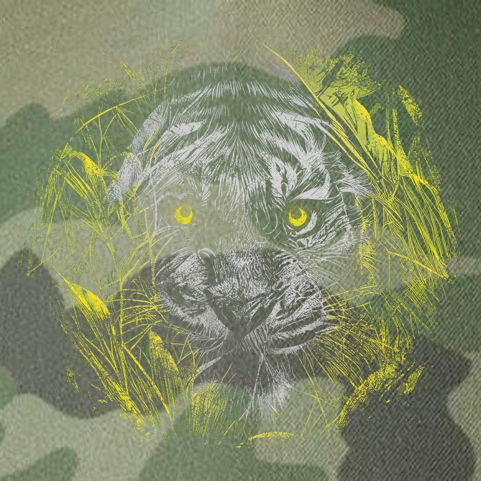 Tiger Hiding In The Grass Legacy Tie Dye Trucker Hat