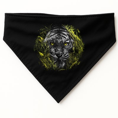 Tiger Hiding In The Grass USA-Made Doggie Bandana