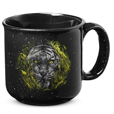 Tiger Hiding In The Grass 15oz Campfire Ceramic Mug