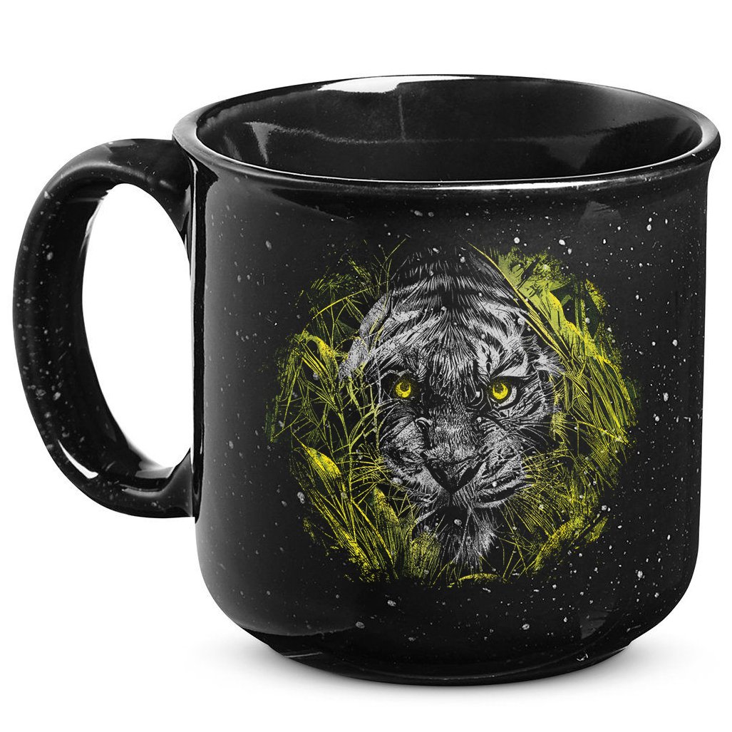 Tiger Hiding In The Grass 15oz Campfire Ceramic Mug