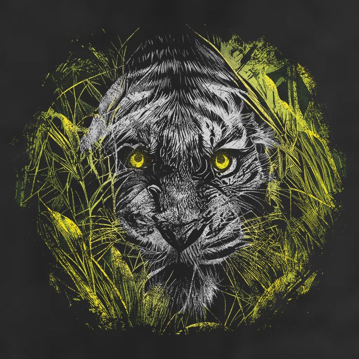 Tiger Hiding In The Grass 15oz Campfire Ceramic Mug