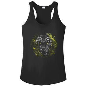 Tiger Hiding In The Grass Ladies PosiCharge Competitor Racerback Tank