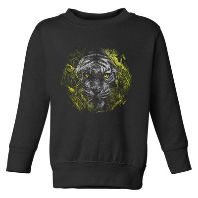 Tiger Hiding In The Grass Toddler Sweatshirt