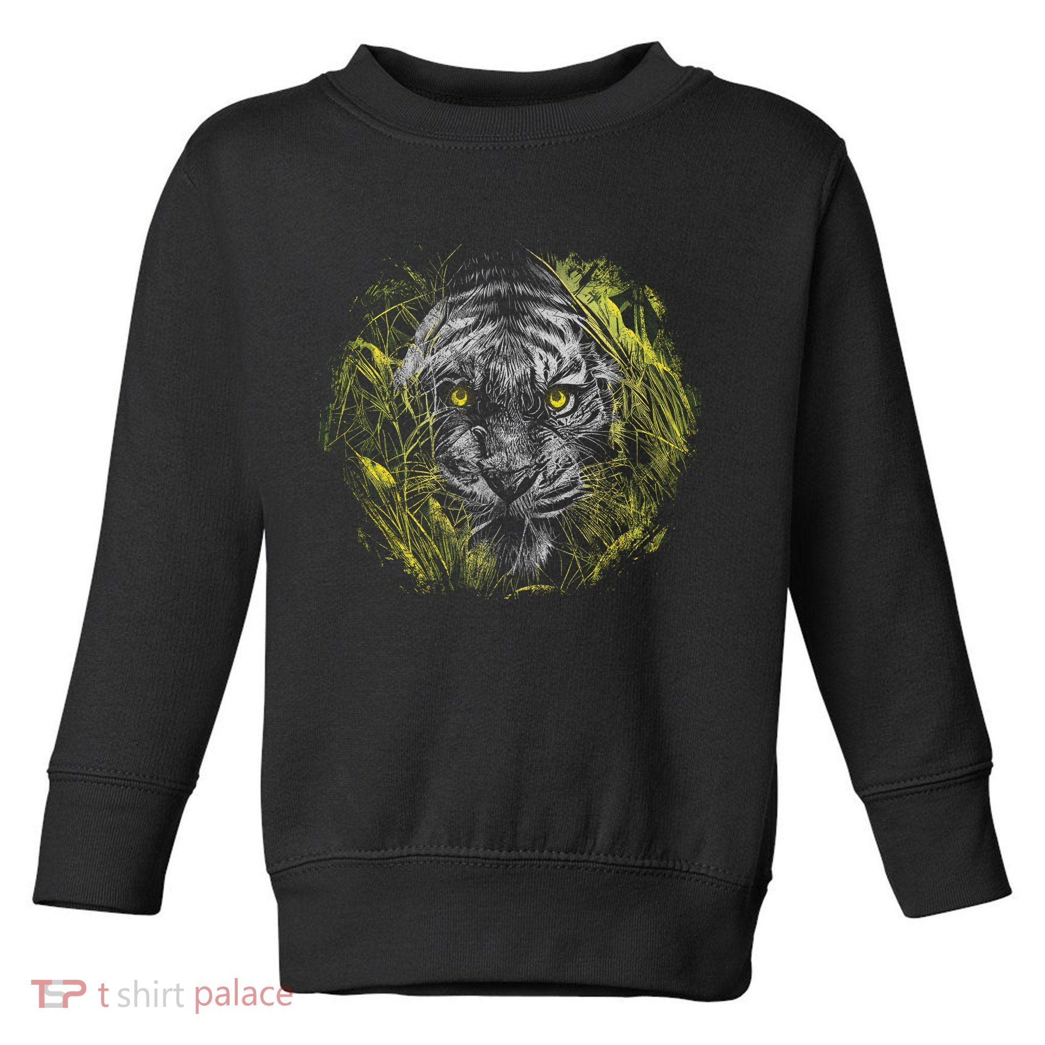Tiger Hiding In The Grass Toddler Sweatshirt