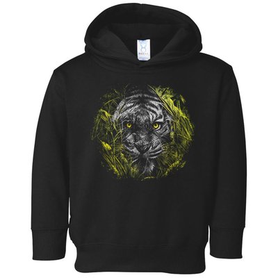 Tiger Hiding In The Grass Toddler Hoodie