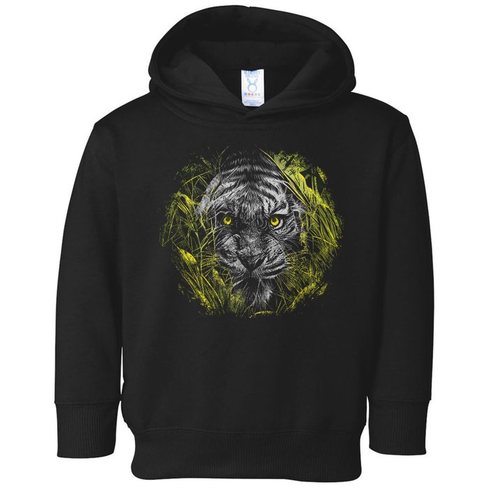 Tiger Hiding In The Grass Toddler Hoodie