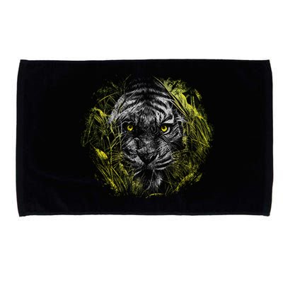 Tiger Hiding In The Grass Microfiber Hand Towel