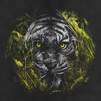 Tiger Hiding In The Grass Microfiber Hand Towel