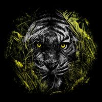 Tiger Hiding In The Grass Ladies Long Sleeve Shirt