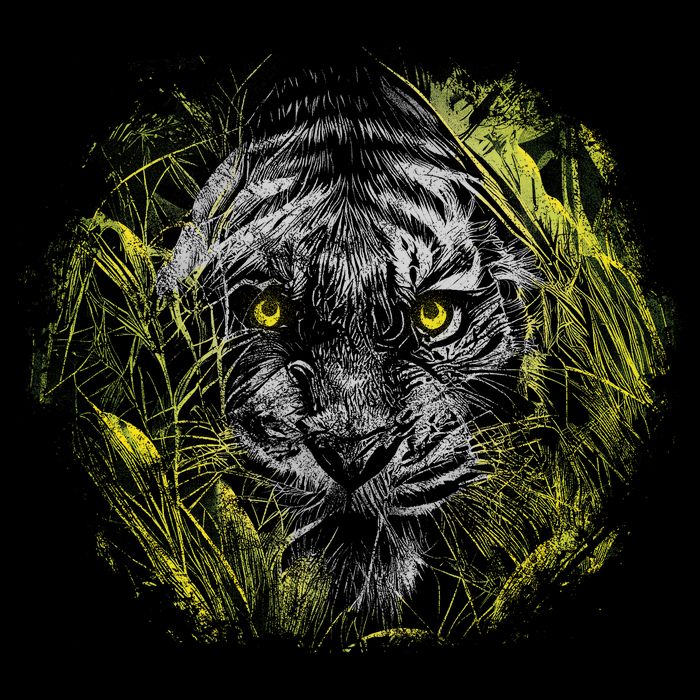Tiger Hiding In The Grass Ladies Long Sleeve Shirt