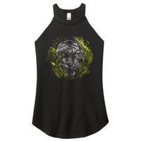 Tiger Hiding In The Grass Women's Perfect Tri Rocker Tank