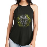 Tiger Hiding In The Grass Women's Perfect Tri Rocker Tank