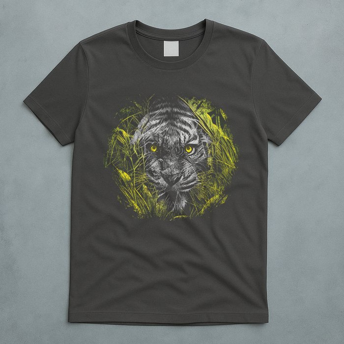 Tiger Hiding In The Grass T-Shirt