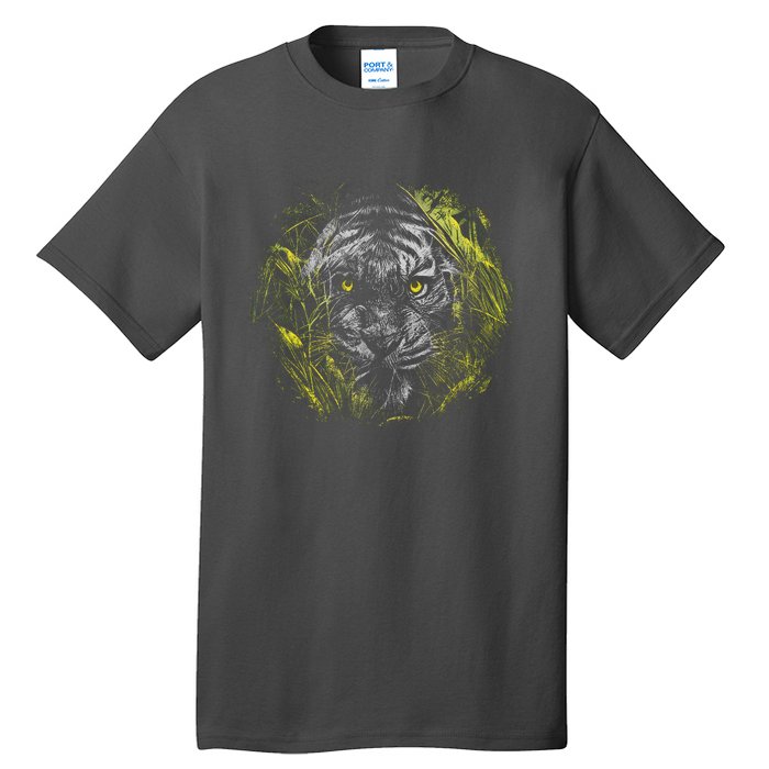 Tiger Hiding In The Grass Tall T-Shirt