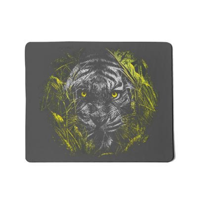 Tiger Hiding In The Grass Mousepad