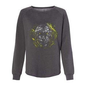 Tiger Hiding In The Grass Womens California Wash Sweatshirt