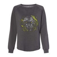 Tiger Hiding In The Grass Womens California Wash Sweatshirt