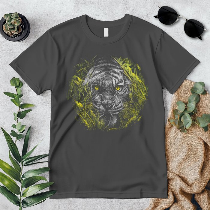Tiger Hiding In The Grass Premium T-Shirt