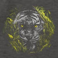 Tiger Hiding In The Grass Vector Backpack