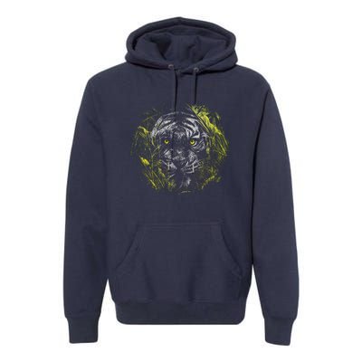 Tiger Hiding In The Grass Premium Hoodie