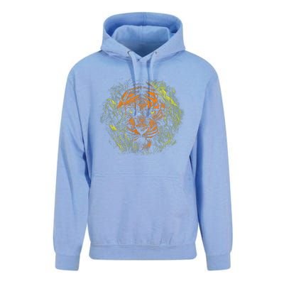 Tiger Hiding In The Grass Unisex Surf Hoodie