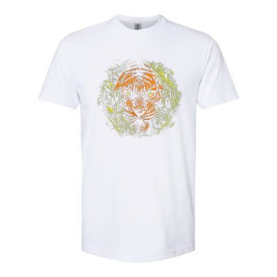 Tiger Hiding In The Grass Softstyle CVC T-Shirt