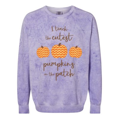 Teacher Halloween I Teach The Cutest Pumpkins Colorblast Crewneck Sweatshirt