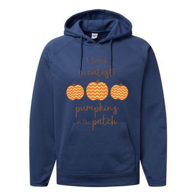 Teacher Halloween I Teach The Cutest Pumpkins Performance Fleece Hoodie